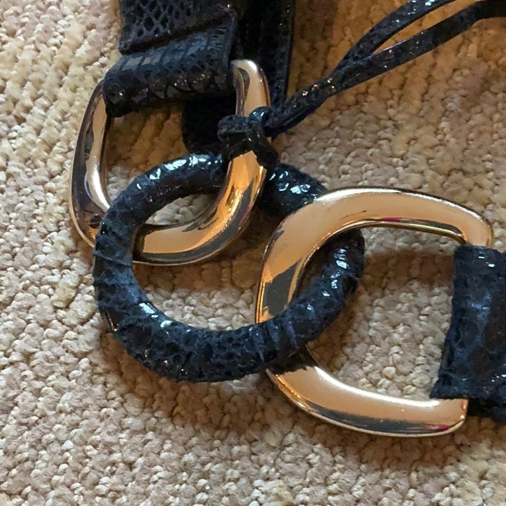 Michael Kors Shiny Black Faux Python/Snakeskin Ef… - image 6